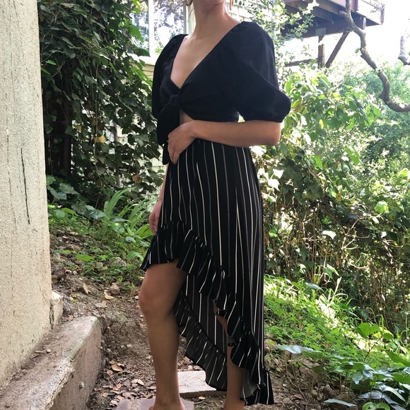 Express | Striped High Low Hem Skirt Sz XS - Picture 1 of 4